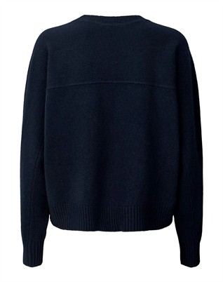 Dalani Pure Wool Boxy Strik - Navy